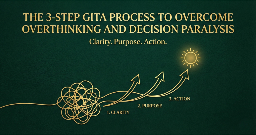 Conceptual illustration showing a mind being cleared of overthinking by a focused light of intellect.